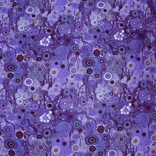 Dutch digital 'Klimt study' viscose knit, Oeko-Tex cert. - blue