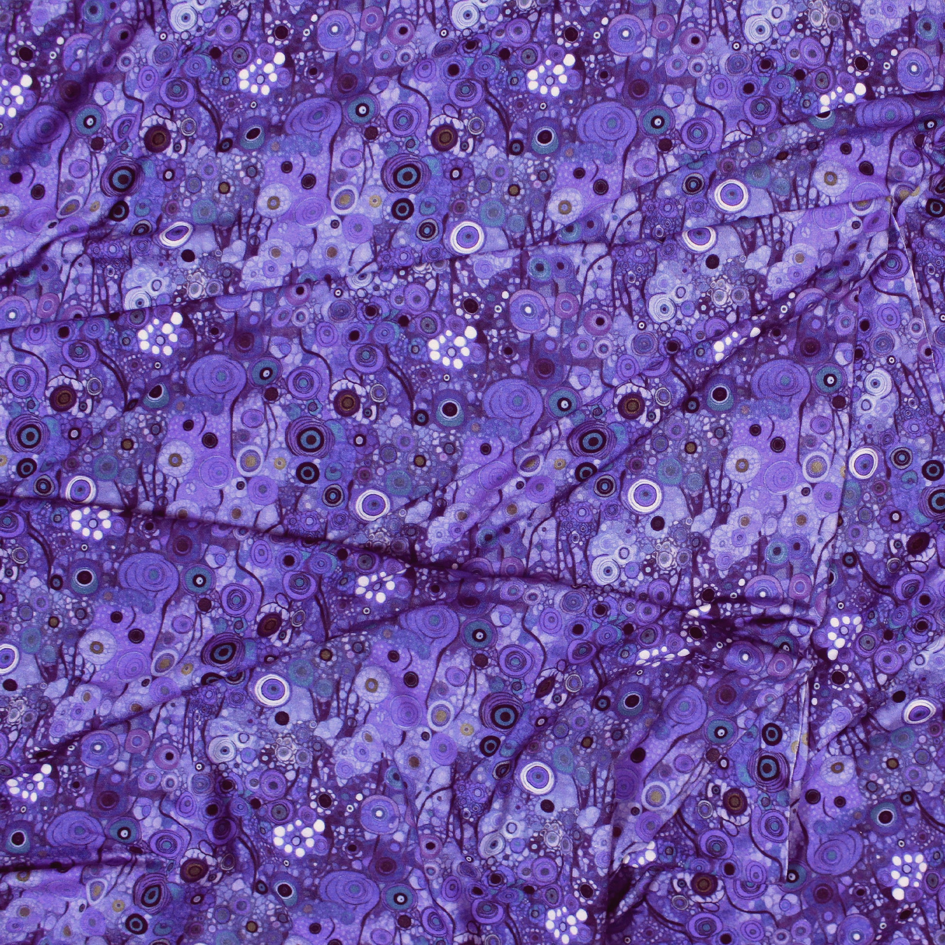 Dutch digital 'Klimt study' viscose knit, Oeko-Tex cert. - blue