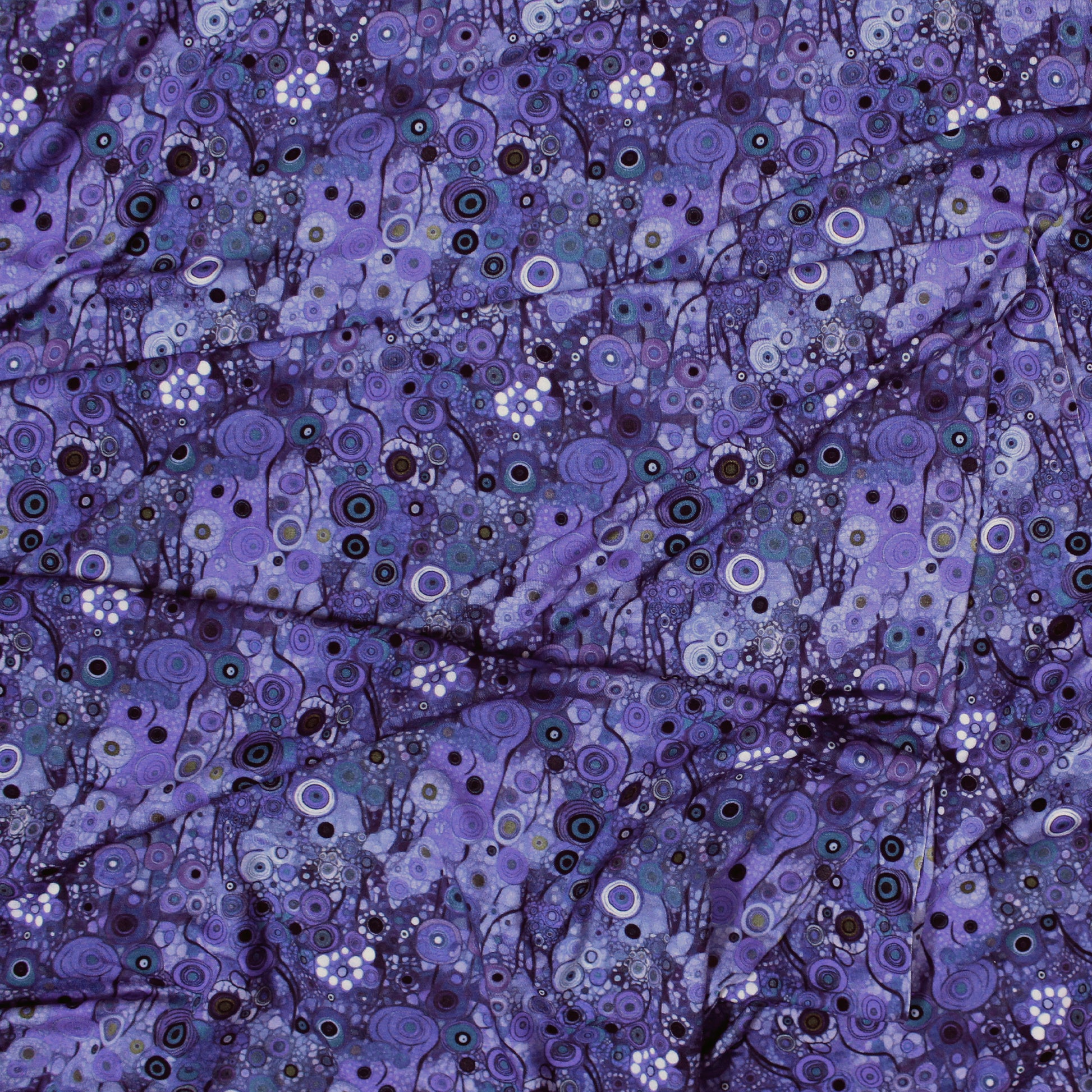 Dutch digital 'Klimt study' viscose knit, Oeko-Tex cert. - blue