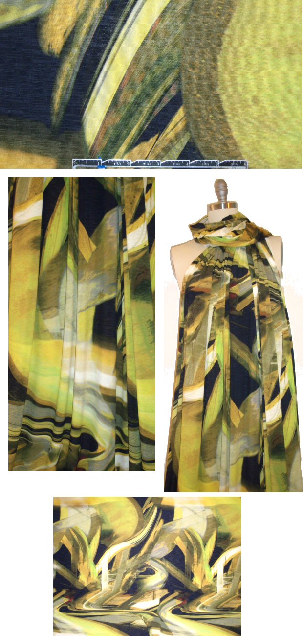 Italian light and dark abstract poly/lycra knit