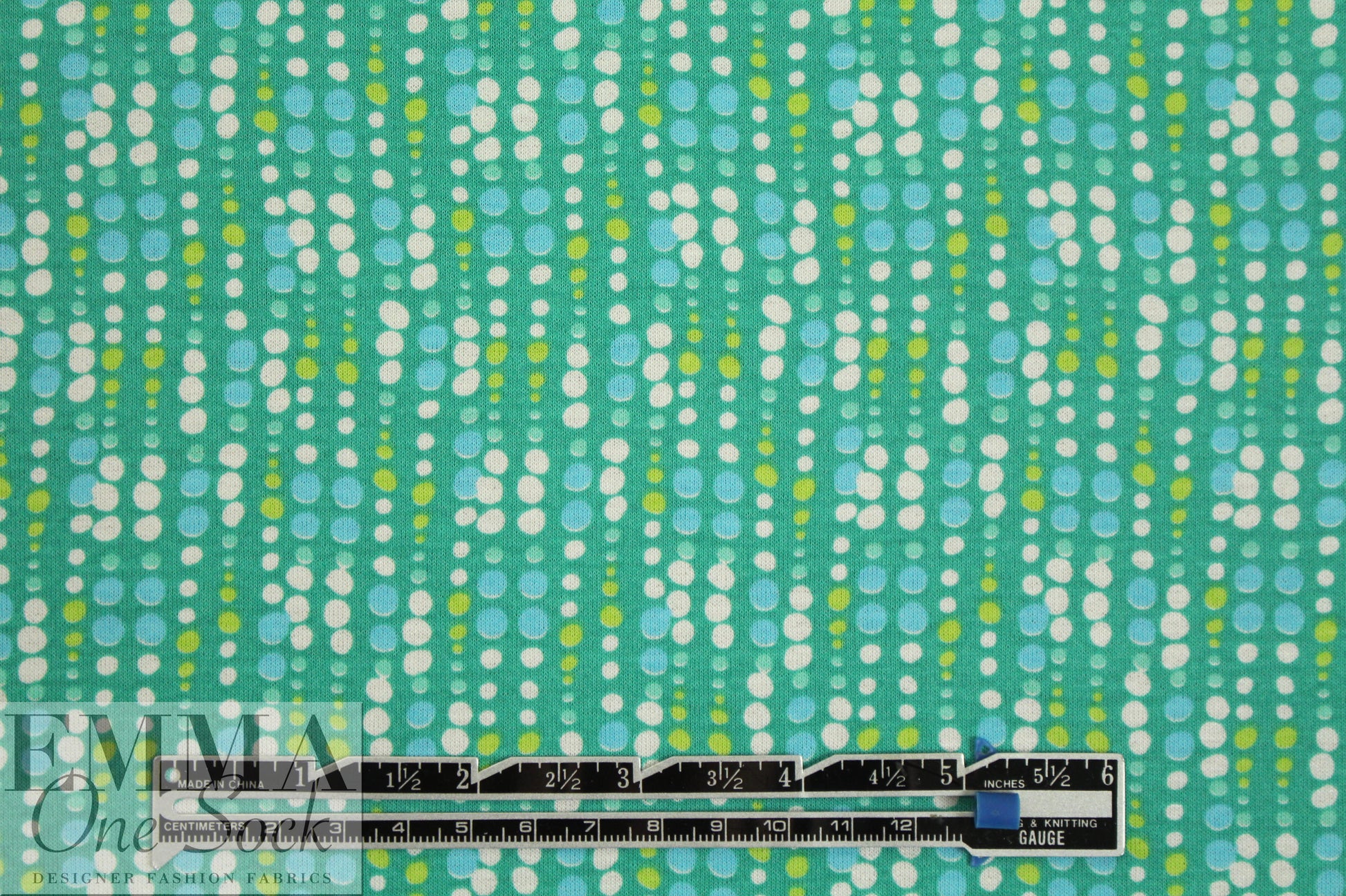French viscose/lycra knit - jade/lime beads