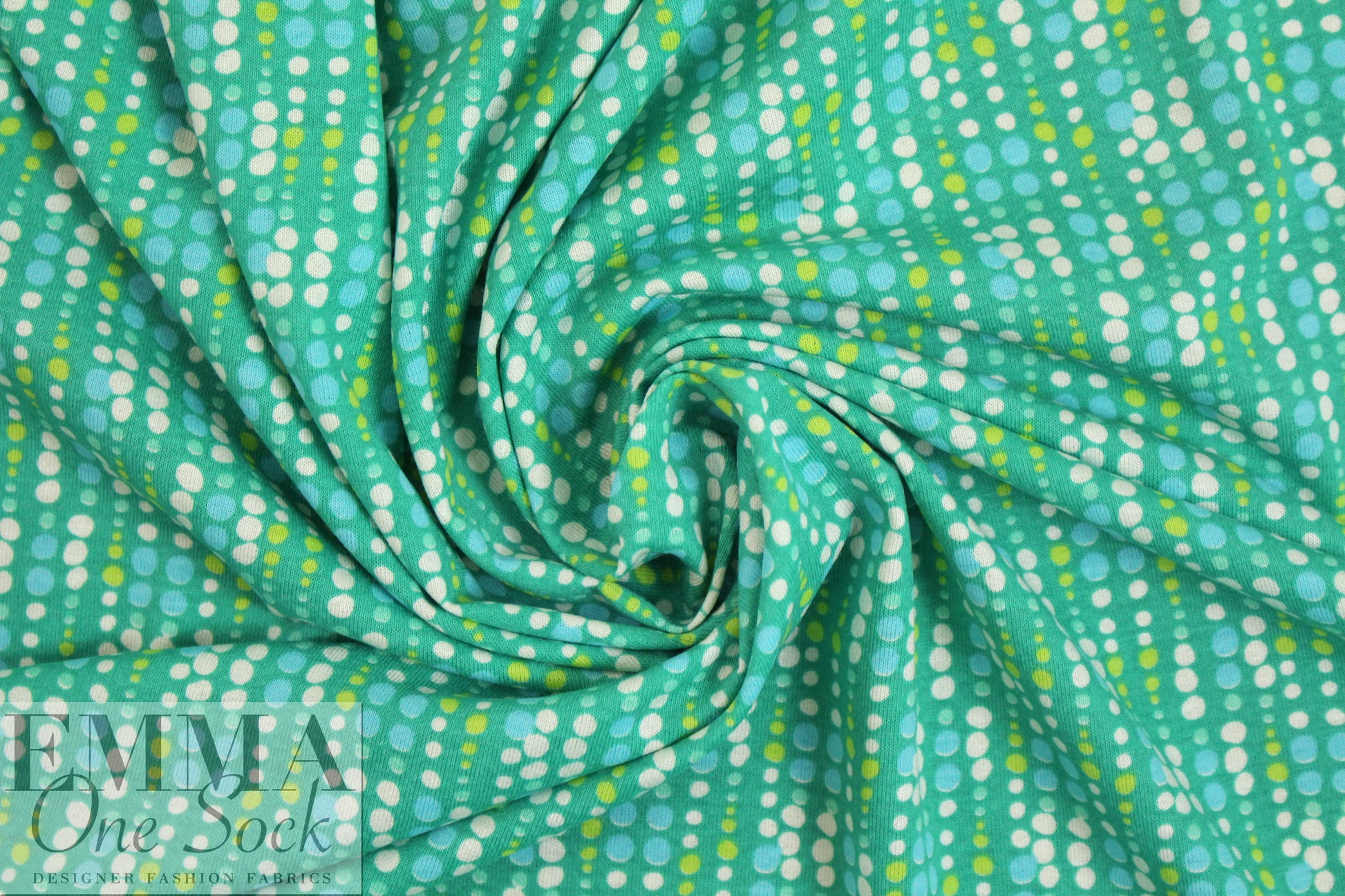French viscose/lycra knit - jade/lime beads