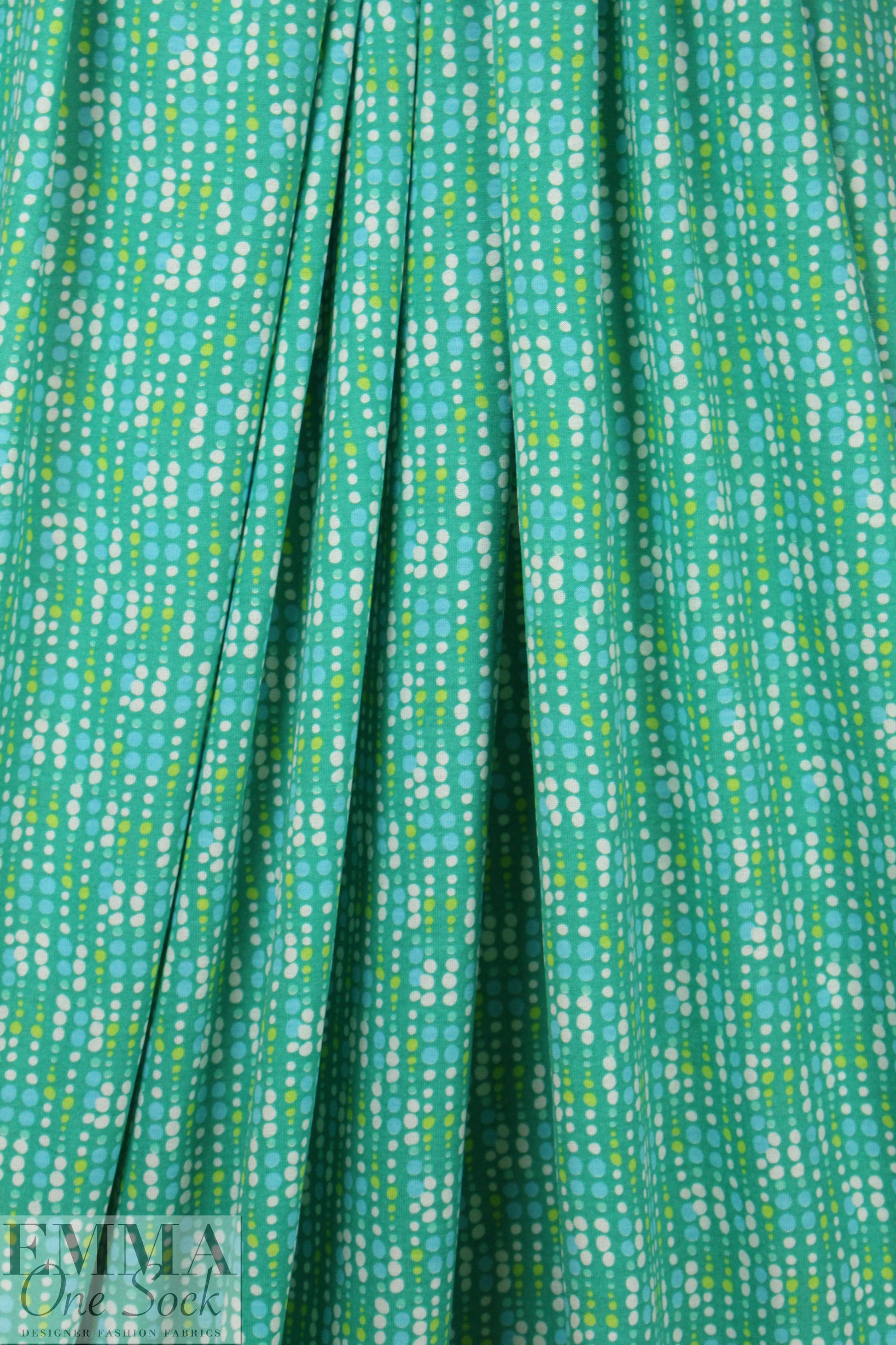 French viscose/lycra knit - jade/lime beads
