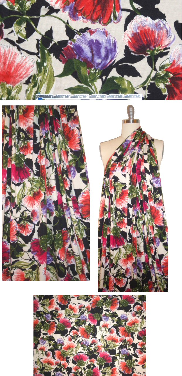 Italian digital rayon/lycra knit - 'in bloom'