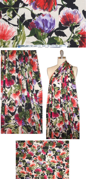 Italian digital rayon/lycra knit - 'in bloom' 1.5 yd