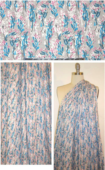 French sky/pink pen-and-ink rayon/lycra knit