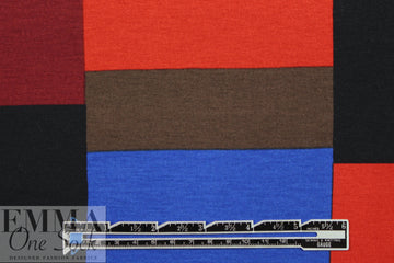 French cubist graphic viscose/span knit 1.5 yd