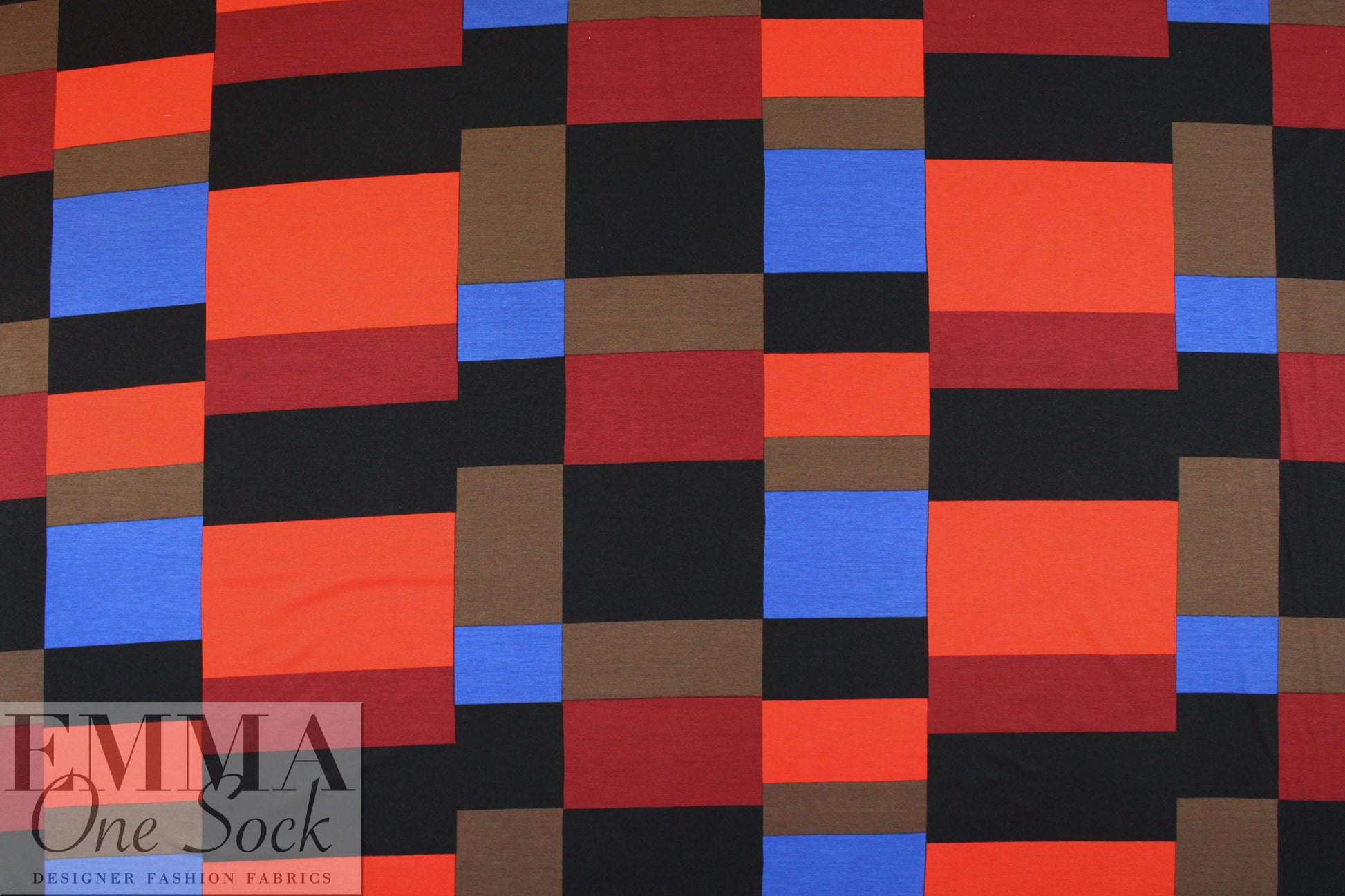 French cubist graphic viscose/span knit 1.5 yd