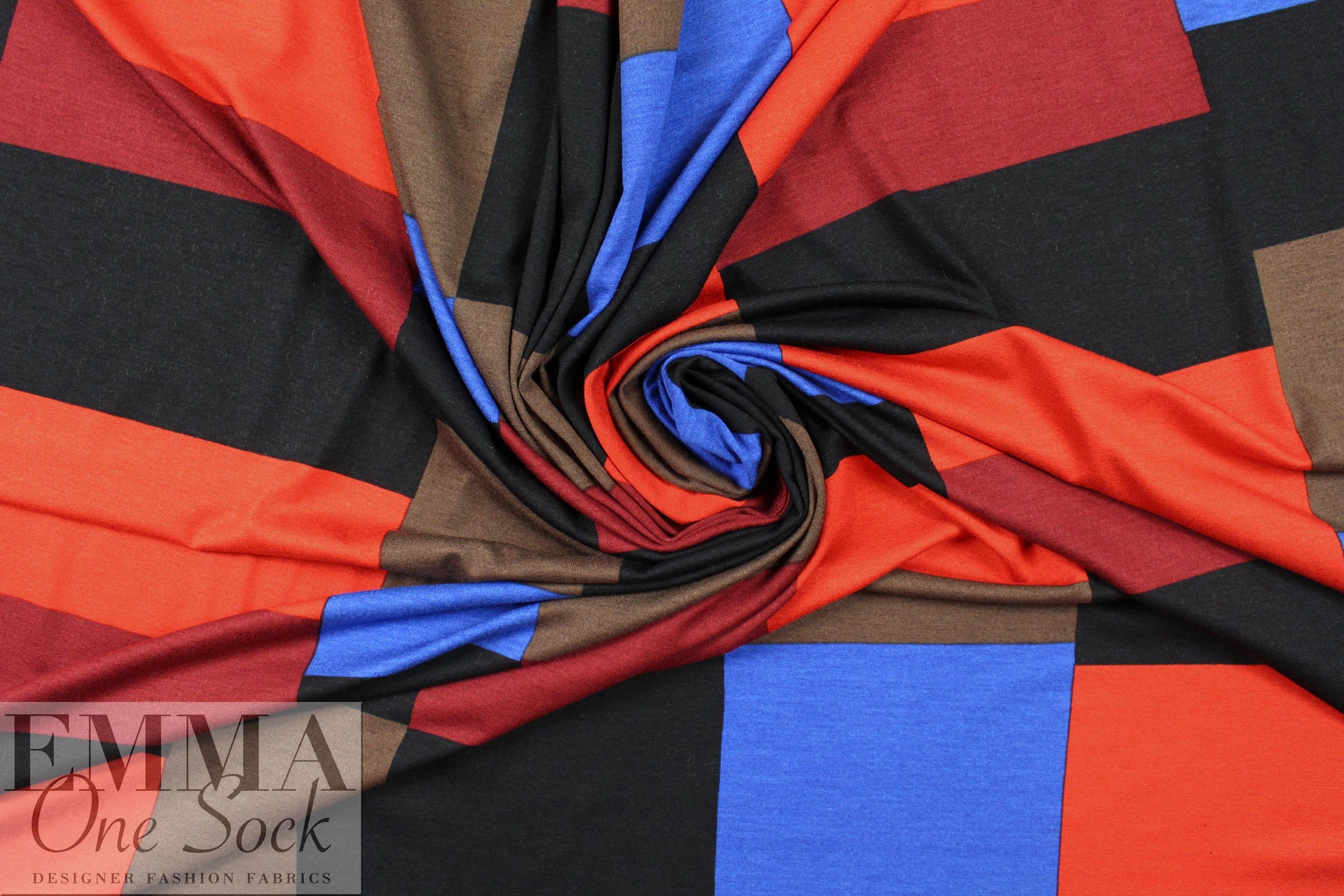 French cubist graphic viscose/span knit 2.5 yd