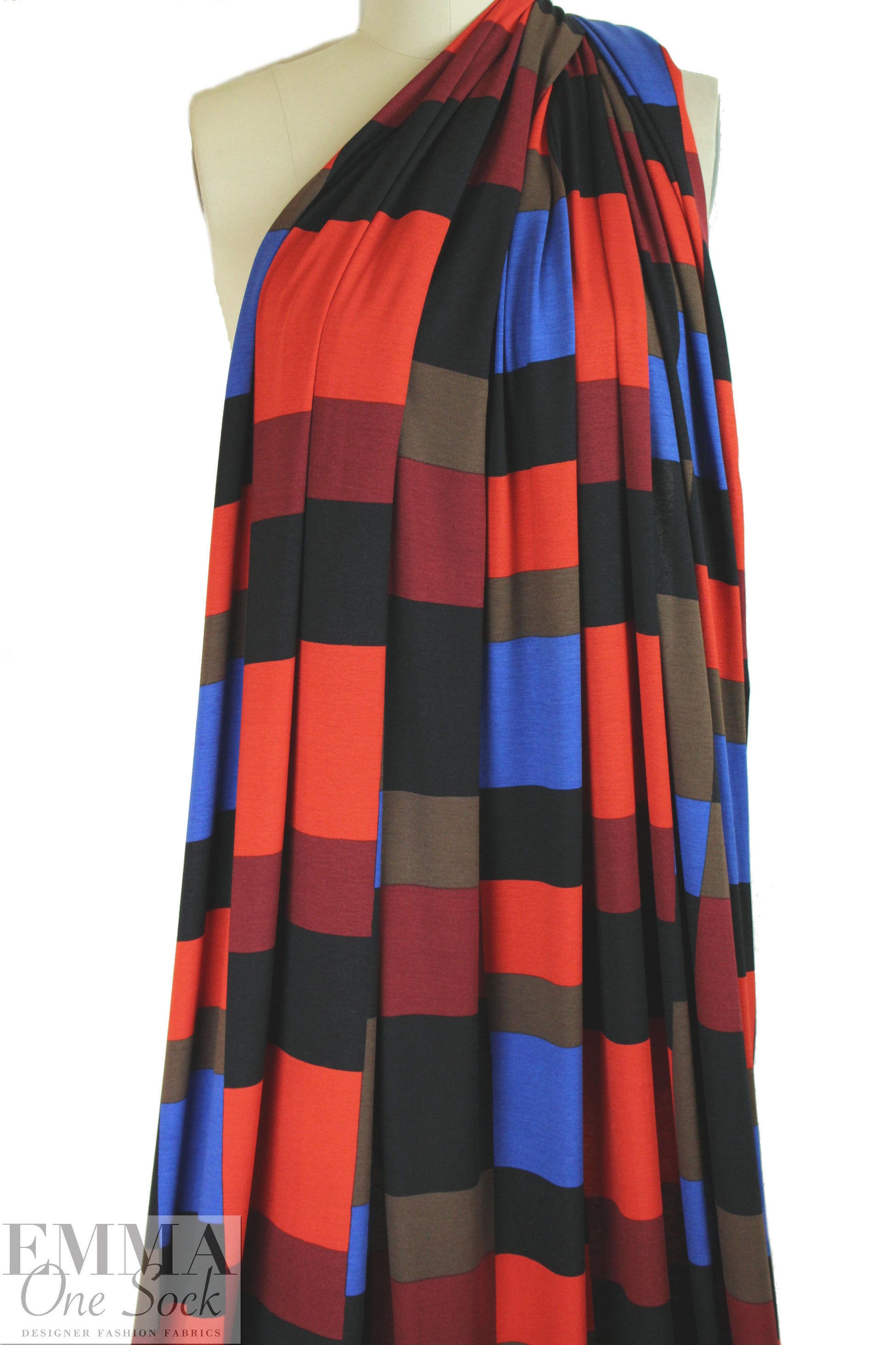 French cubist graphic viscose/span knit 1.75 yd