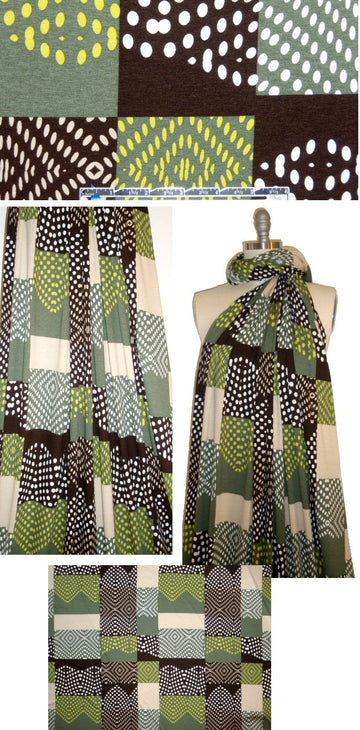 Italian digital graphic block knit MINOR FLAW 3.25 yds