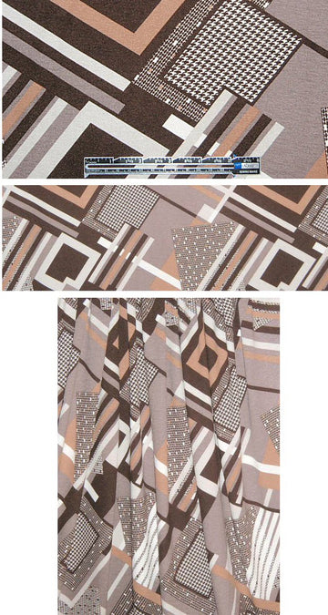 French neutrals patchwork graphic print knit 1.25 yd
