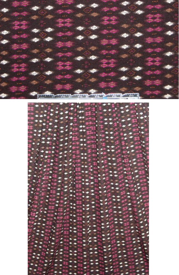 French little ikat graphic rayon/lycra knit