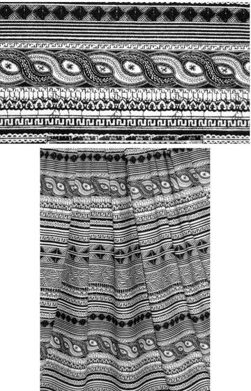 French black/white stripey graphic knit print .75 yds