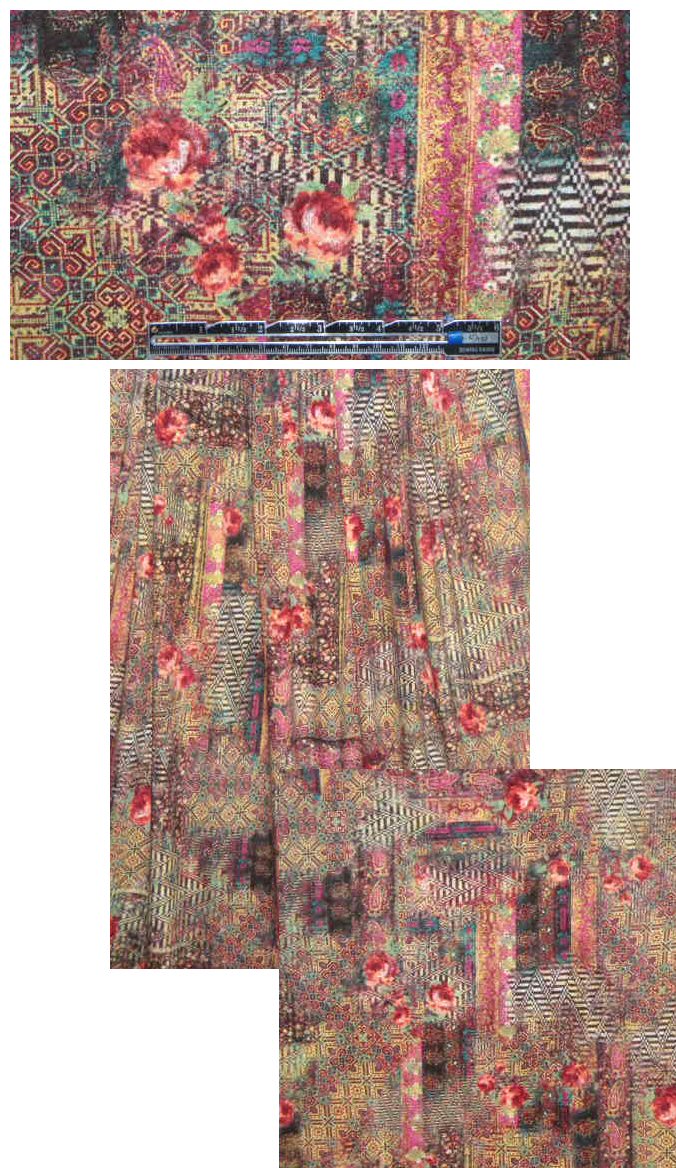 French vintage rose montage print knit