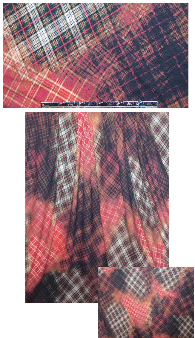 French digital flannel plaid montage knit 1.375 yds