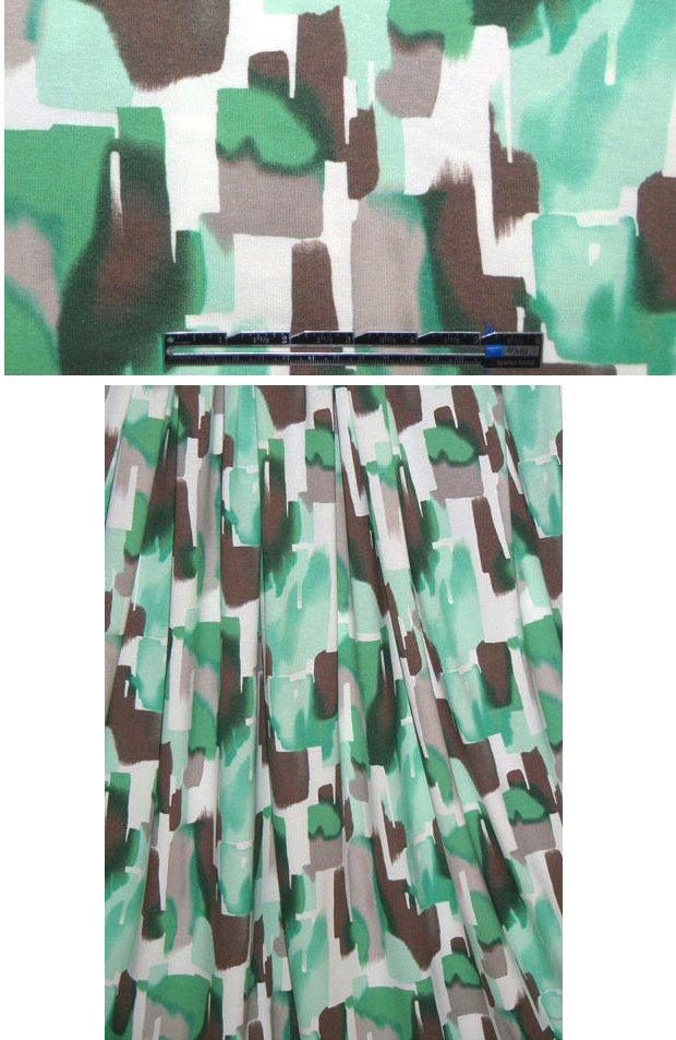 French mint and mocha graphic print knit