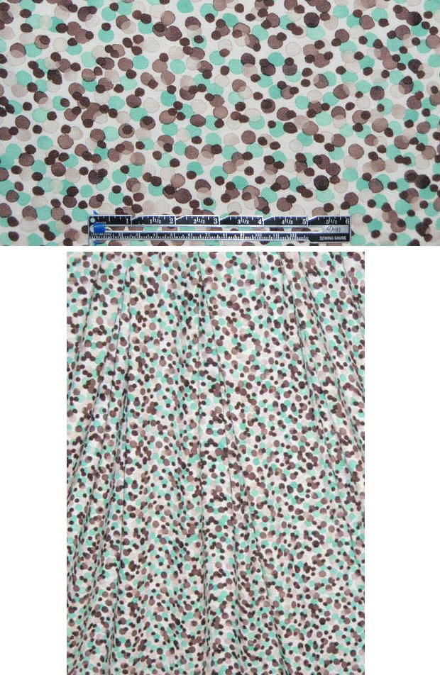 French mint and mocha dotty graphic knit print 1.5 yds