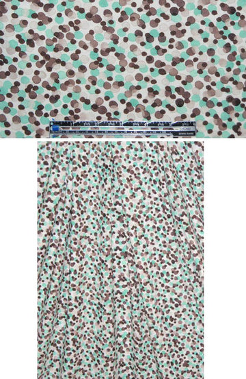 French mint and mocha dotty graphic knit print 1.5 yds