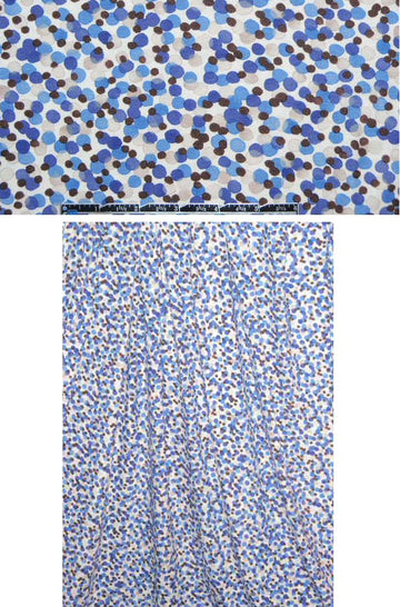 French blues and chocolate dotty graphic knit print