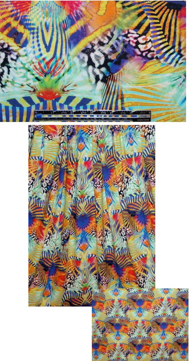 French kaleidoscope graphic knit print