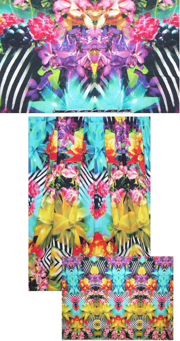 French rorschach kaleidoscope digital knit .95 yds