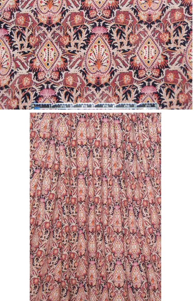 French vintage medallion scrollwork printed knit