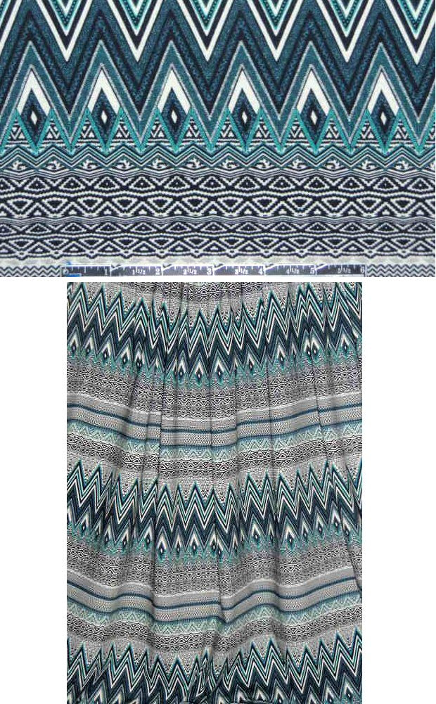 French totem graphic stripe COTTON knit 1.75 yd
