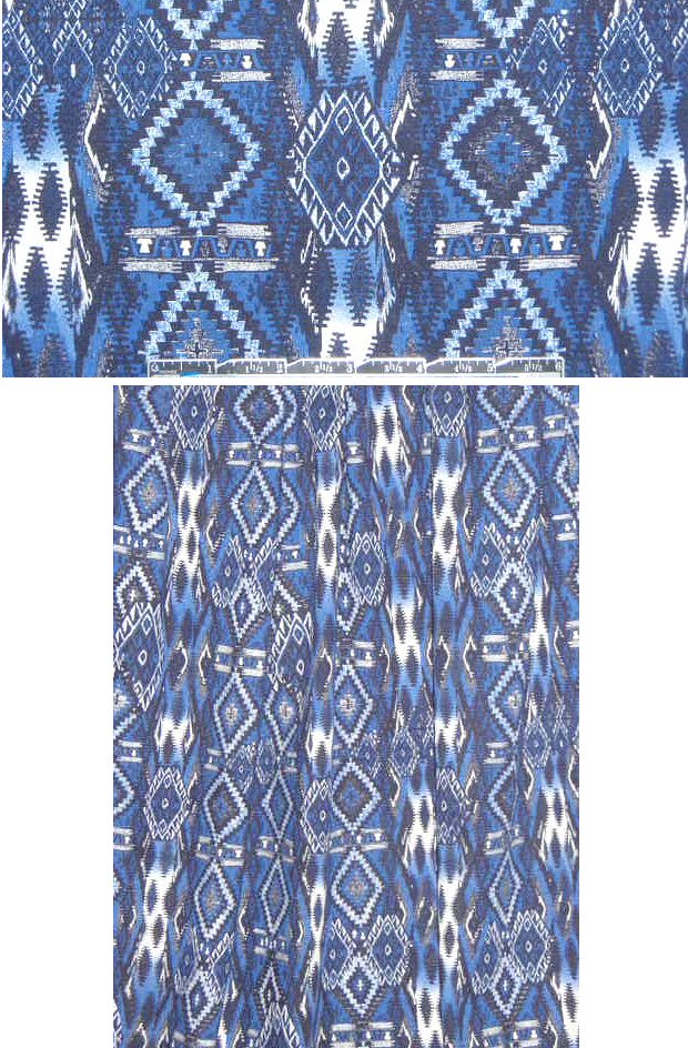 French cobalt southwest graphic COTTON knit
