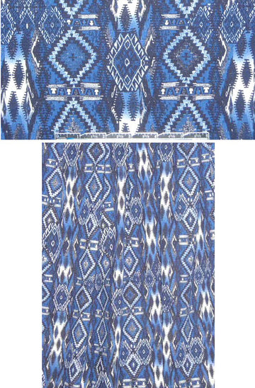 French cobalt southwest graphic COTTON knit