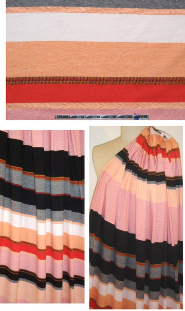 French yarn-dye stripe knit - re/orange/black
