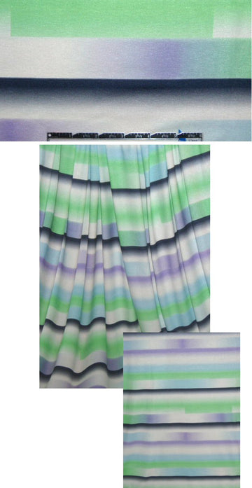 French minty ombre stripes rayon/lycra knit 1.75 yds