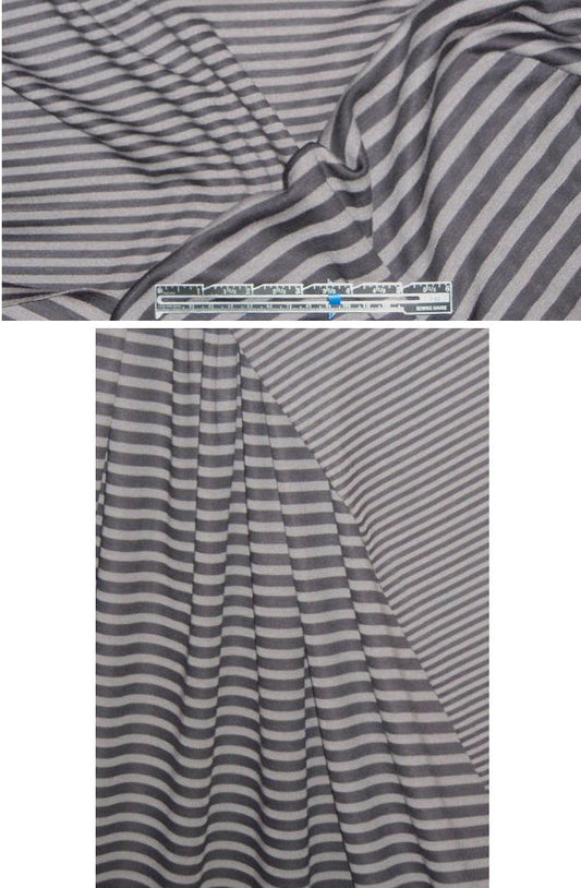 French 2-way stretch reversible striped doubleknit