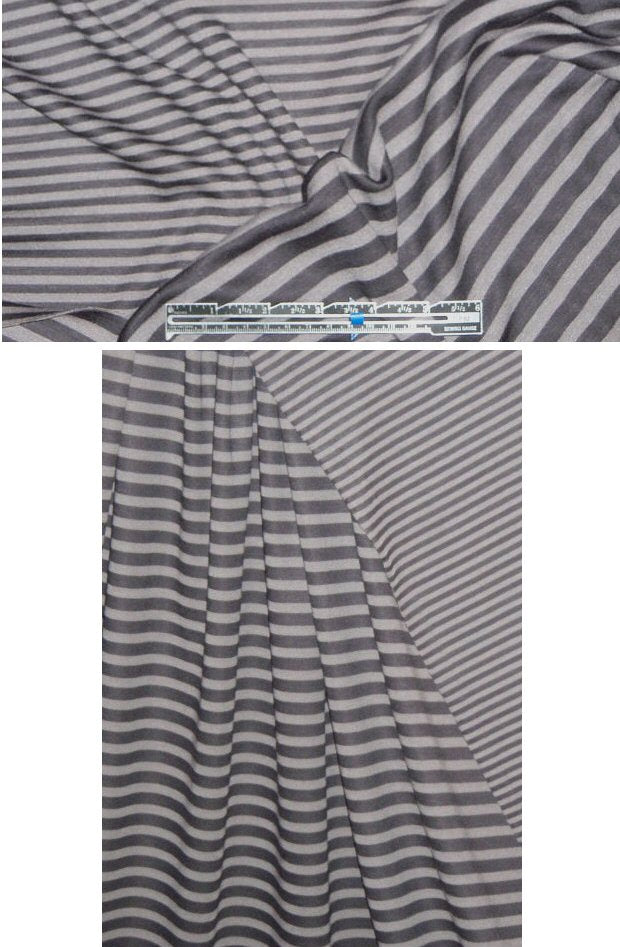French 2-way stretch reversible striped doubleknit