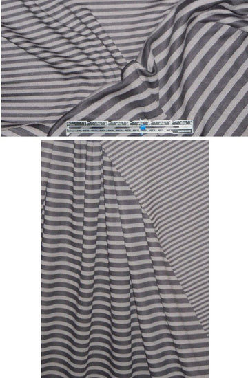 French 2-way stretch reversible striped doubleknit