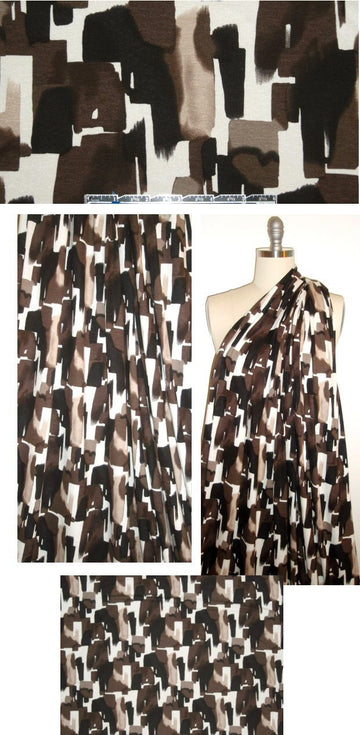 Italian earthy brushstrokes print 4-way rayon knit