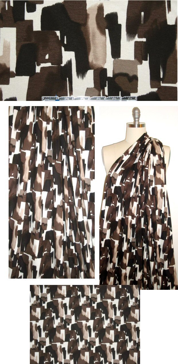 Italian earthy brushstrokes print 4-way rayon knit 1.9 yds