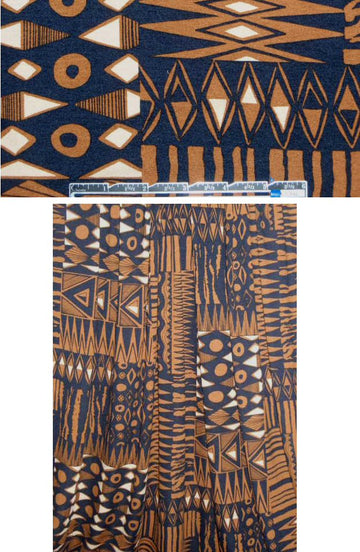 French woodcut graphic rayon/lycra knit 1 yard