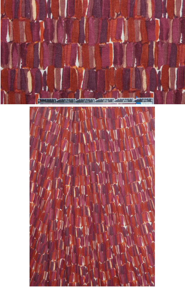 French rusty brushstrokes rayon/lycra knit 1.75 yds