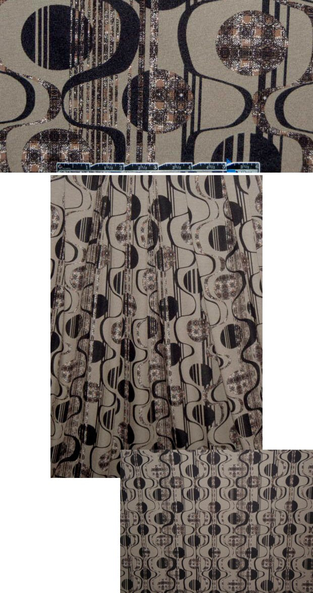 Italian digital serpentine graphic knit - earth/black 1.125 yds