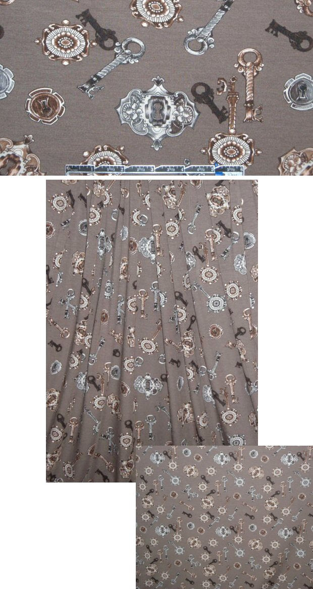 Italian digital treasure chest knit - mocha/gray .95 yds