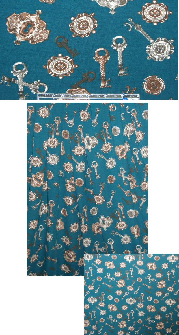 Italian digital treasure chest knit - harbor/driftwood 1 yard