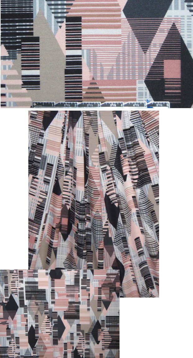 Italian digital graphic knit - dusty pink/gray