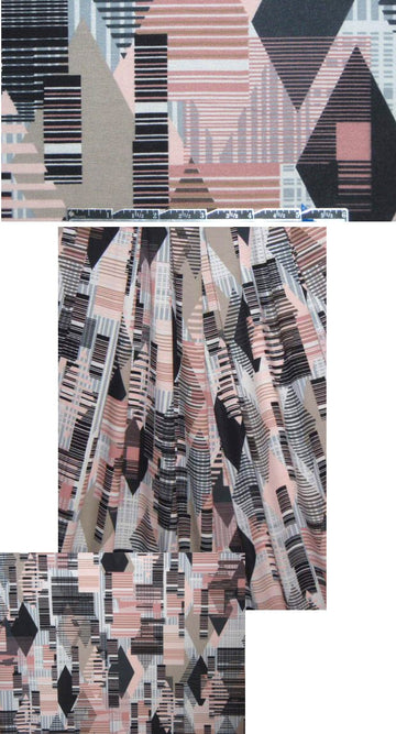 Italian digital graphic knit - dusty pink/gray