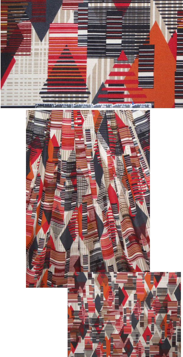 Italian digital graphic knit - rouge/bittersweet 1 yard
