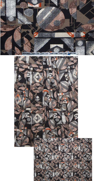 Italian digital graphic knit - mocha/rust 1.66 yds