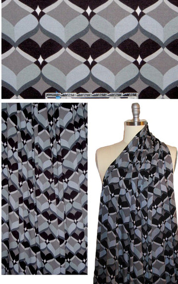Italian shades of gray graphic digital knit 1.625 yds