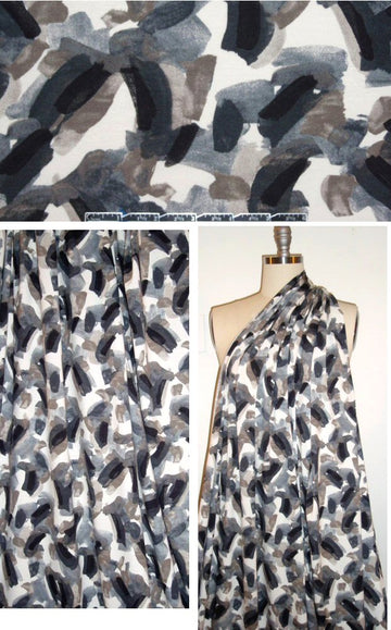 Italian digital graphic brushstroke knit - earthones