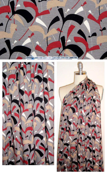 Italian brick/taupe 'Calder mobile' graphic digital knit .8 yds