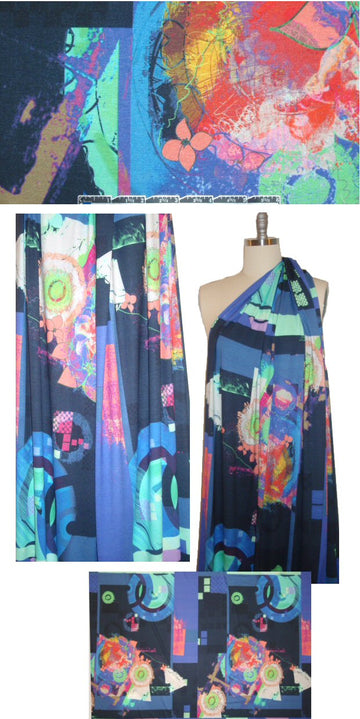Italian modernism panel print visc/lycra knit